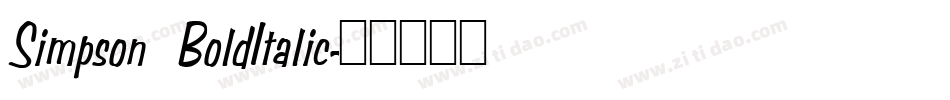 Simpson BoldItalic字体转换